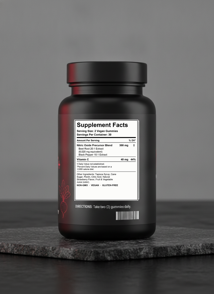 Beet Root+ Nitric Oxide Gummies — Blood Flow, Energy & Stamina