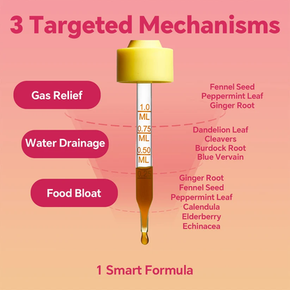 3 targeted mechanisms - gas, water, food bloat