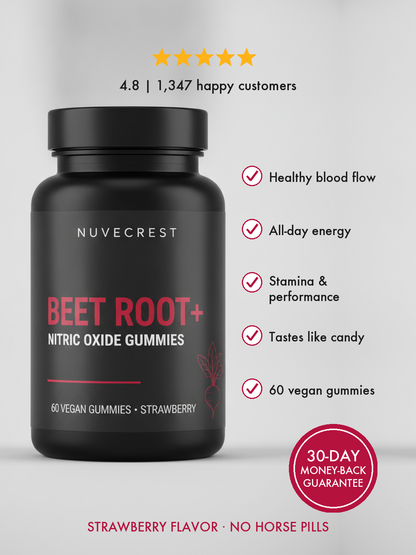 Beet Root+ Nitric Oxide Gummies — Blood Flow, Energy & Stamina