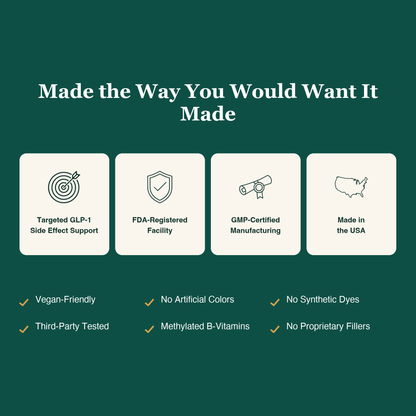 Made in an FDA-registered, GMP-certified facility in the USA